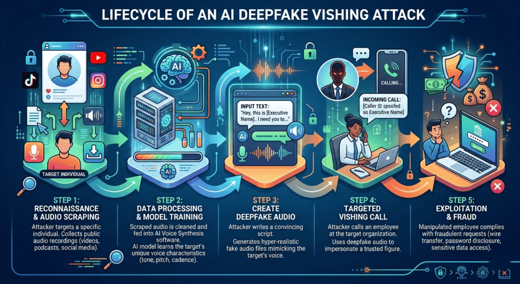 LifeCycle Of an ai deepfake phising Attack